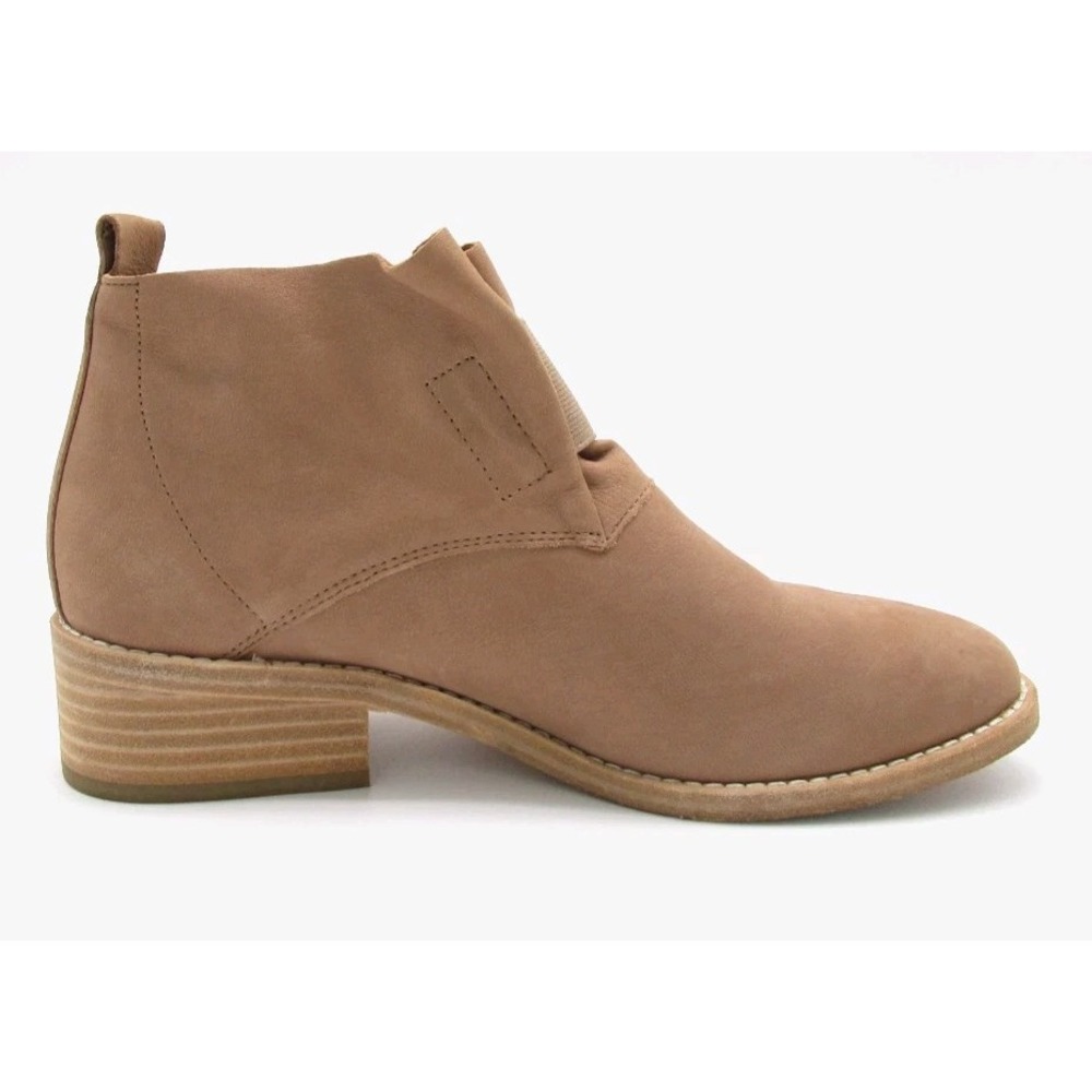 Eileen Fisher Nude Brown Soft Nubuck Leather Ankle Booties Womens Sz 7.5 - Picture 2 of 9